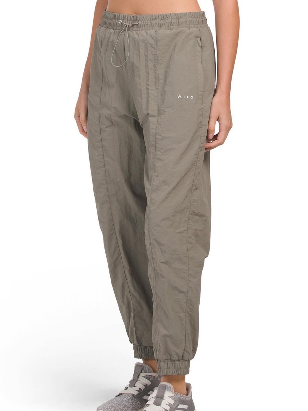 Wilo Olive Relaxed Jogger Parachute Pants for Women